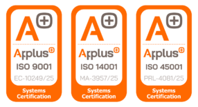 Sellos ISO 9001, ISO 14001 e ISO 45001 APP Plus